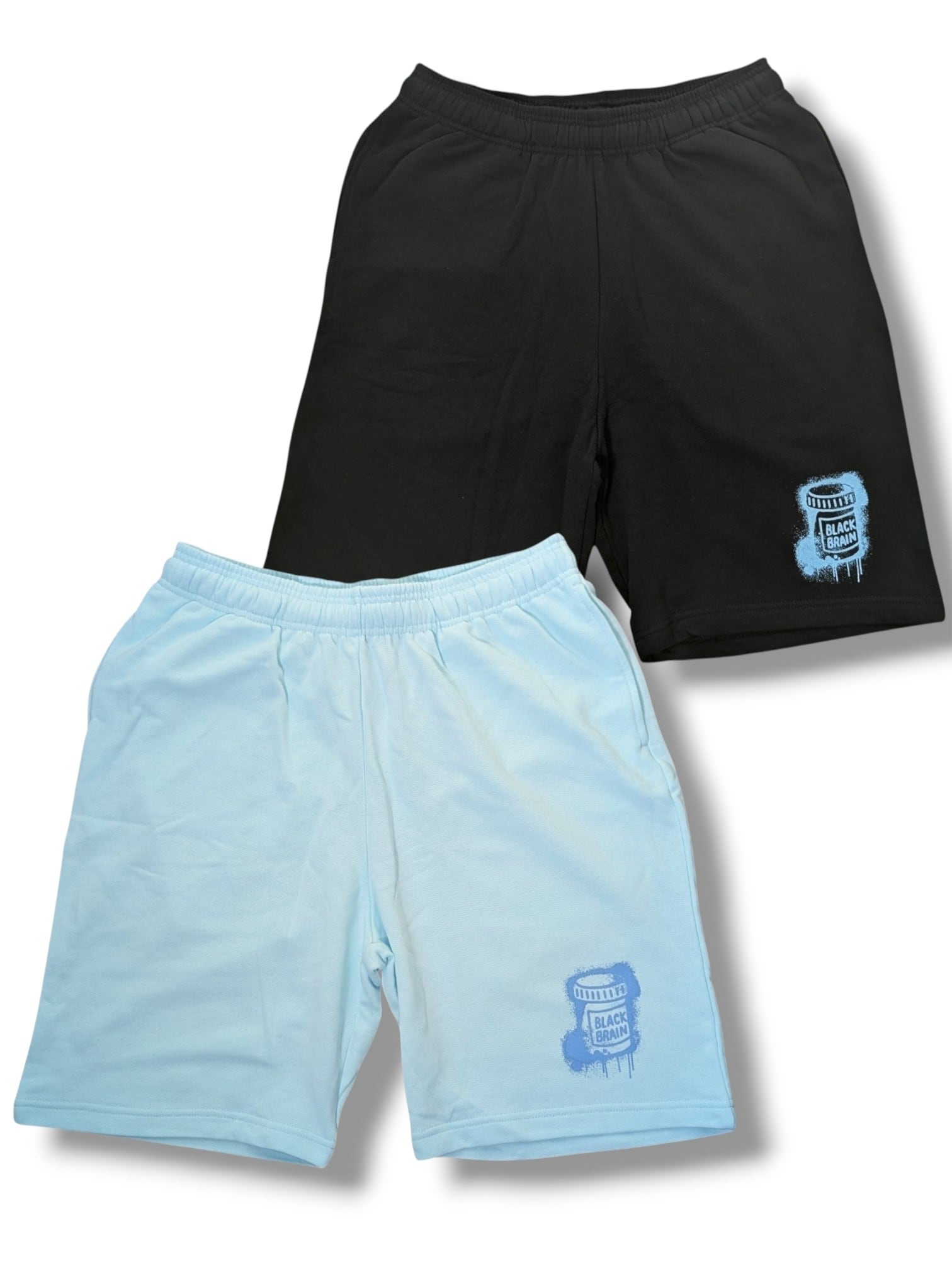 Dripped Sweat Shorts | BLACK BRAIN