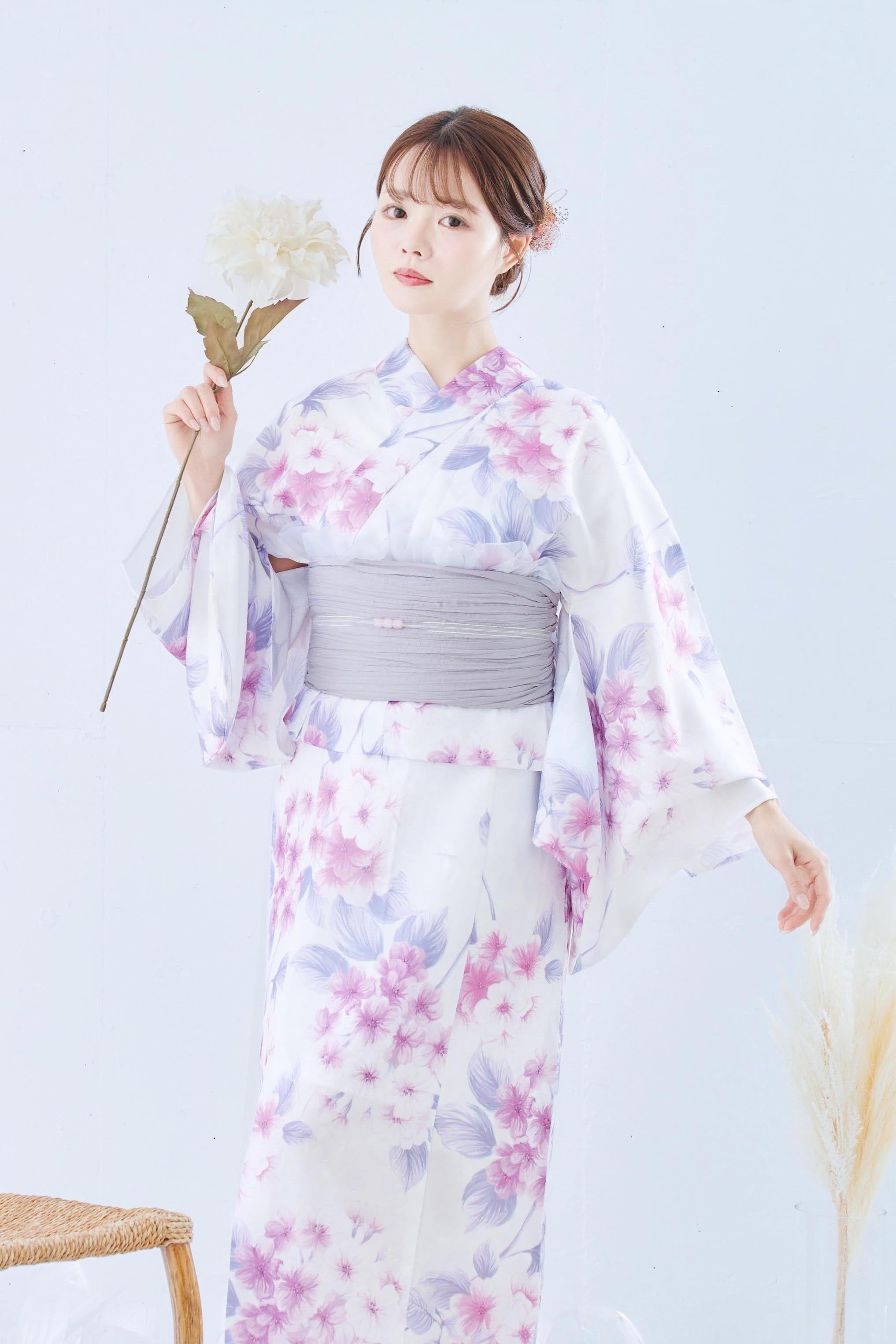 ワンピース浴衣3点set甘く咲き誇る花海棠 OP-3
