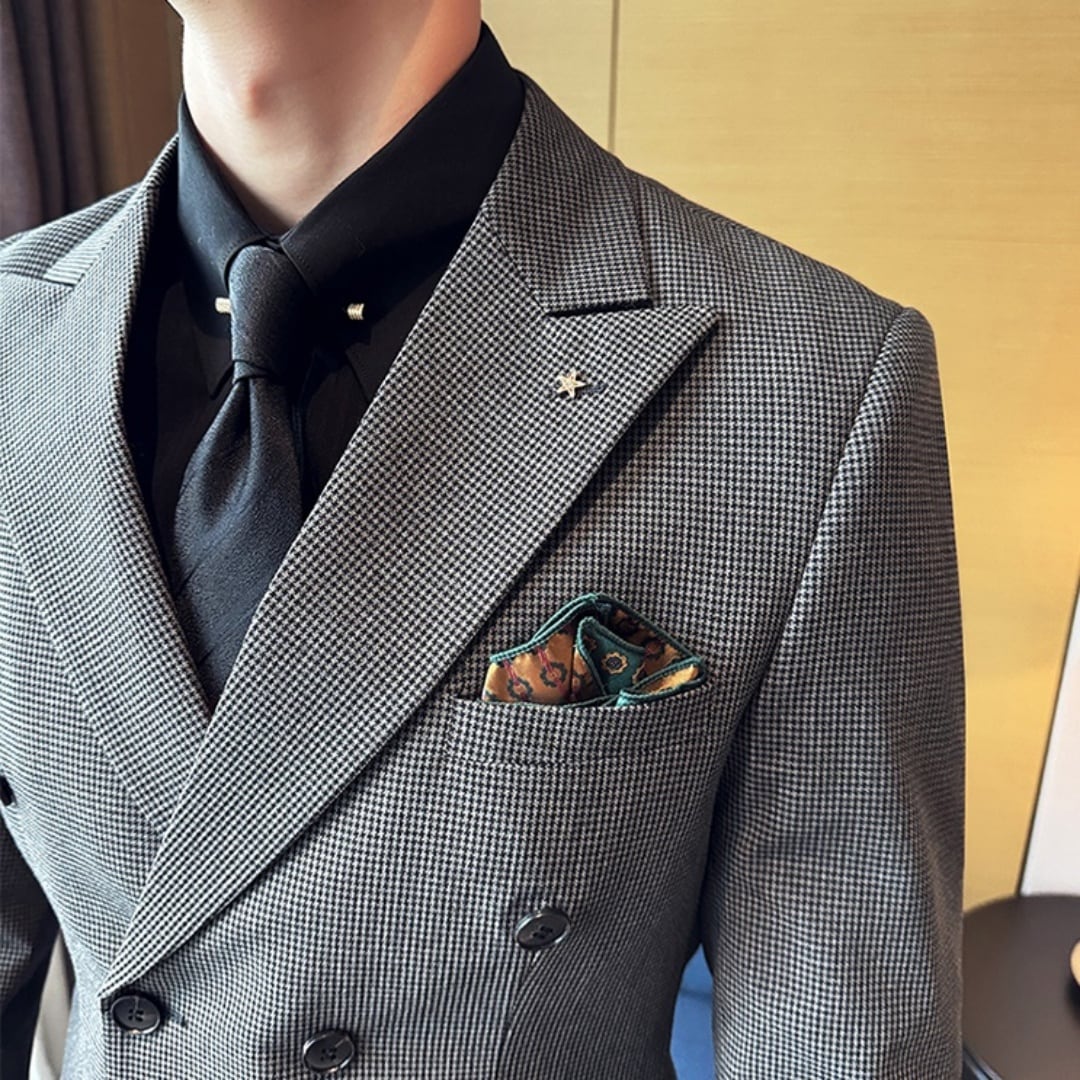 千鳥格子 ダブルブレストスーツ ツーピース 2カラー A2405 | メンズ