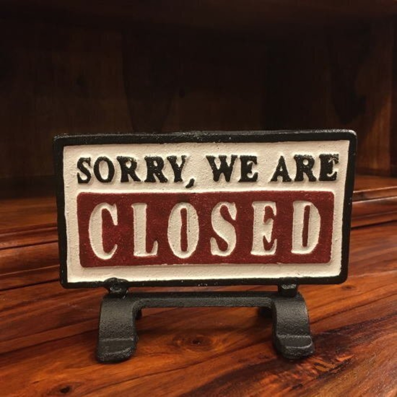 アイアンリバーシブルサインスタンド　OPEN&CLOSED Lサイズ