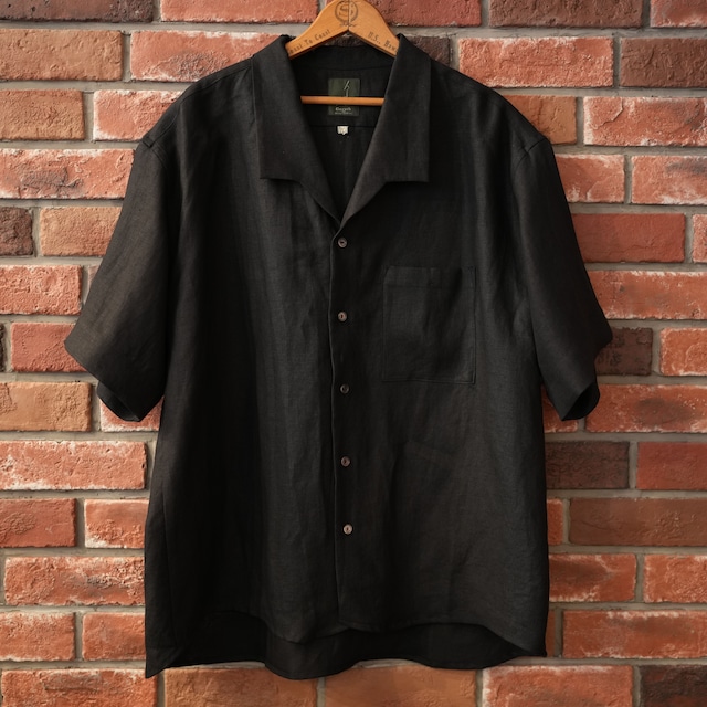 Gorsch the merry coachman(ゴーシュザメリーコーチマン) 24SS "Open Collar Short Sleeve Shirt" -Black-