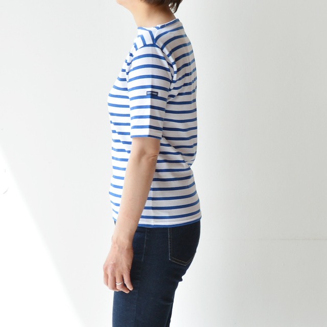 セントジェームス SAINT JAMES 薄手ボーダーシャツ半袖(PIRIAC)NEIGE/GITANE