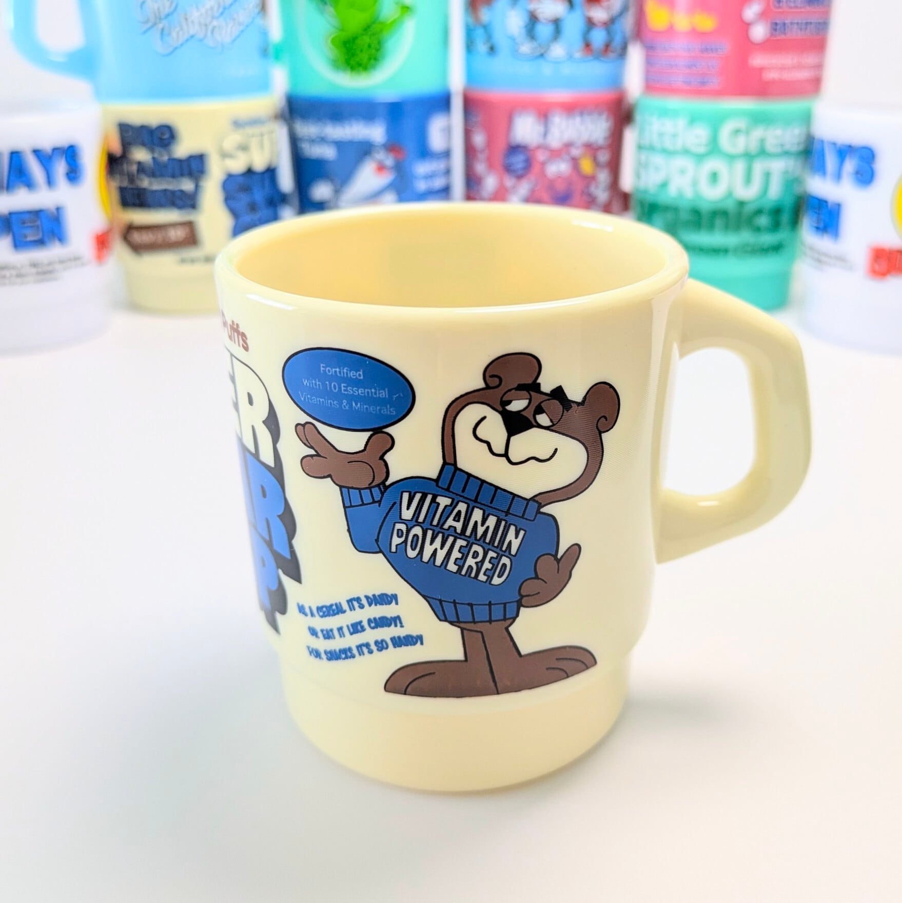 【 STACKING MUG /スタッキングマグ 】 Super Sugar Crisp / SUGAR BEAR / プラカップ / MUG / ミルキーマグ / 積み重ねられるマグ〚アメリカン雑貨 アメトイ〛