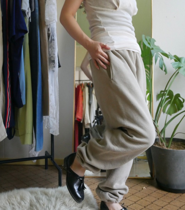 90s USA製 RUSSELL Plain Sweat Pants Beige/Greige