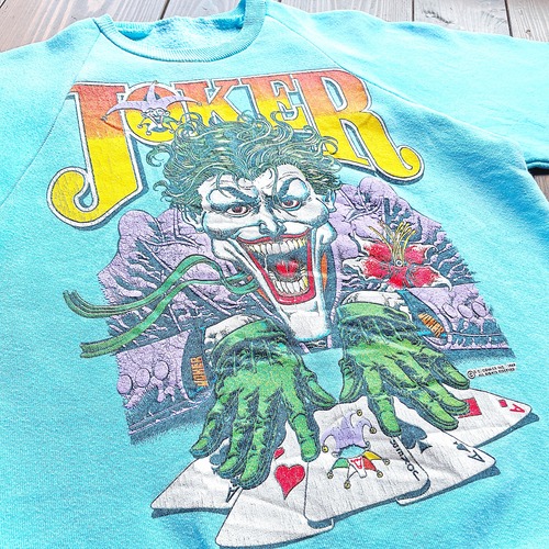 80s D.C.COMICS OFFICIAL 〝 JOKER 〟print  Sweat shirt  Size about Ladies  SMALL