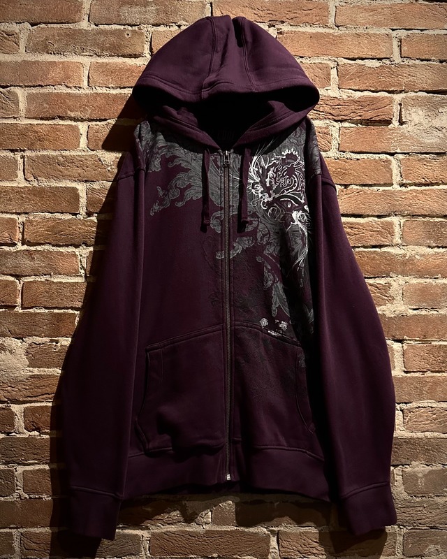 【Caka act3】“LL COOL J”Special Gothic Design Loose Zip Up Hoodie