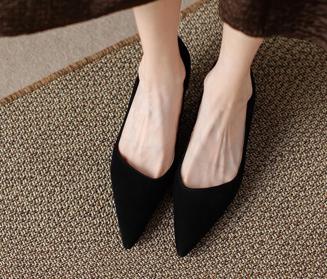 oblique cut low heel  22~25cm【202320163】