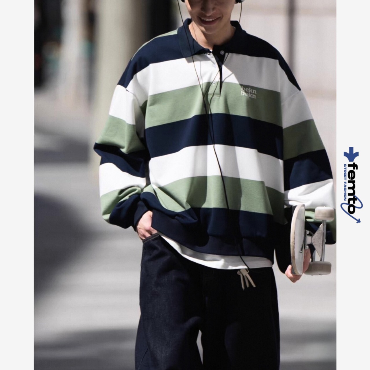 Oversized stripe sweat 1274 - 1