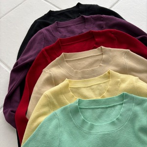 【多色展開】ロングスリーブスリムリブニット_LN04011