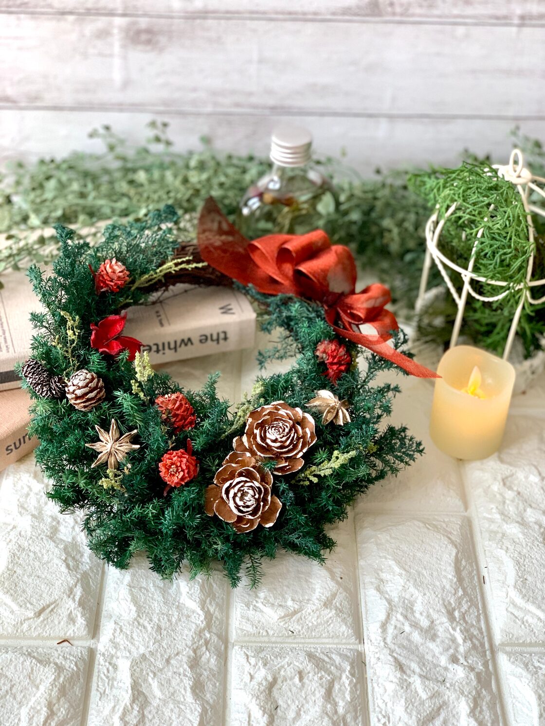 小さい森のクリスマスハーフリース クリスマス ハーフリース 玄関  