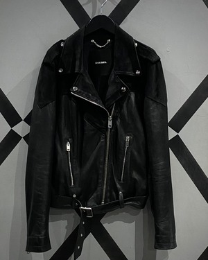 【X VINTAGE】“DIESEL” Switching Design Double Riders Jacket