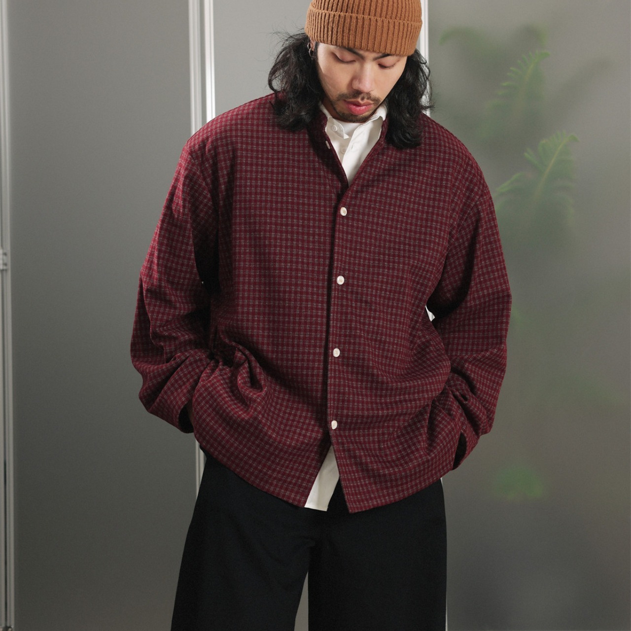 シャドーチェック・スタンドカラーブルゾン A2077 - 16