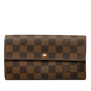 ルイ ヴィトン ダミエ ポルトフォイユ サラ 長財布 N61734 ブラウン PVC レザー レディース LOUIS VUITTON 中古