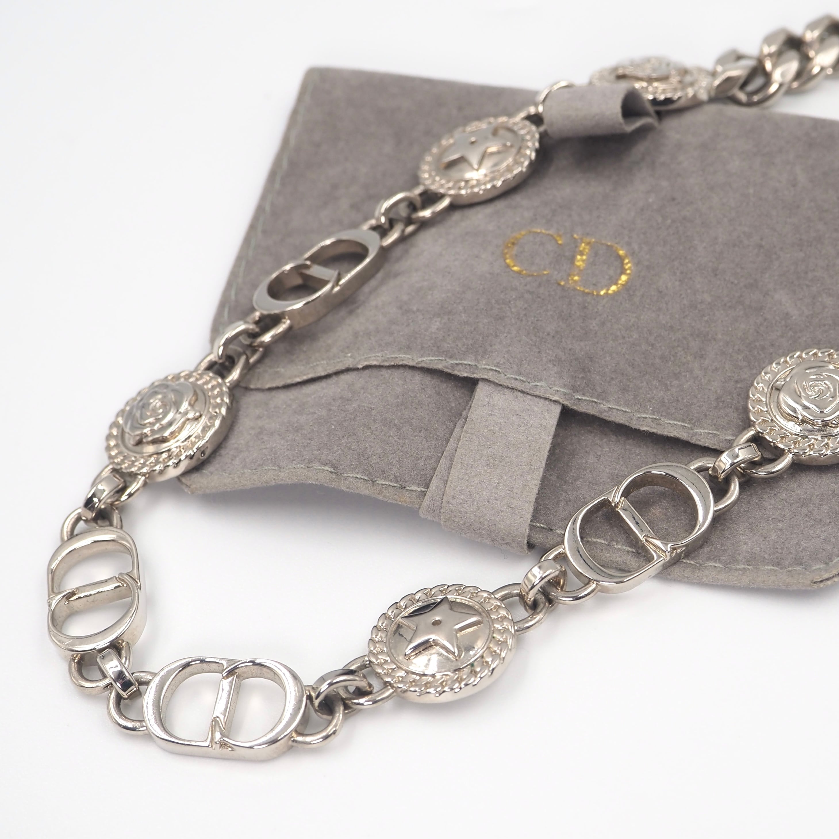 11/15掲載 Christian Dior CDロゴチェーンリンク ネックレス GP クリスチャンディオール 付属品付き