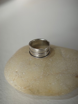 <vintage silver925>double ribbed ring