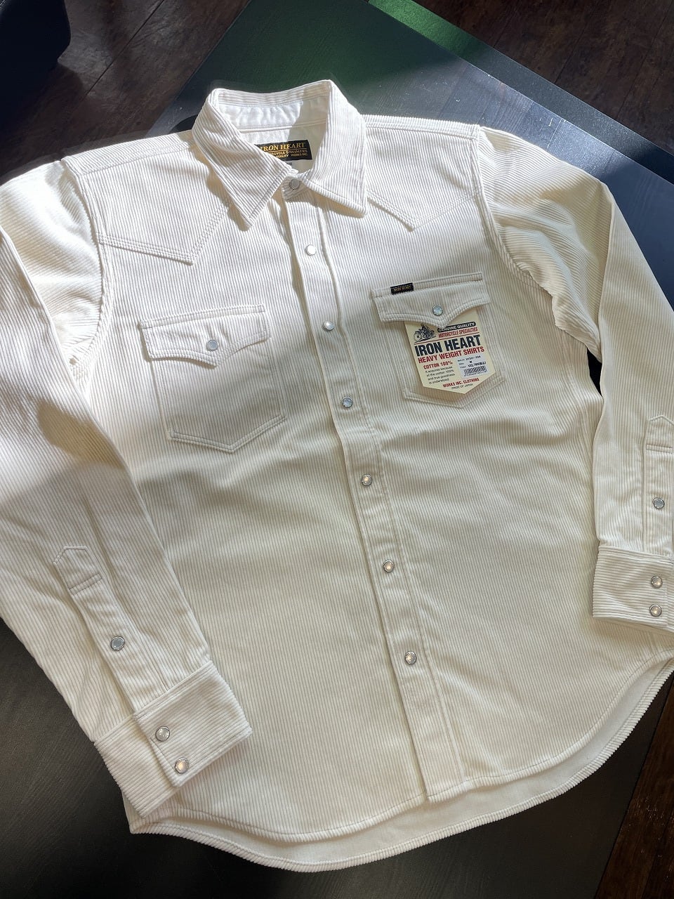 IRON HEART - IHSH-398 - 11oz. Corduroy Western Shirt - Off White