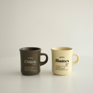 BUTTER OLIVE mug 230ml / バター オリーブ マグカップ コップ おうちカフェ 食器 韓国 インテリア 雑貨