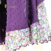 フラメンコ 衣装 巻きスカート ラップスカート ファルダ スカート 紫 黒 ドット 水玉 フリル ボランテ リボン 軽い 薄い ブラック系 パープル系 おしゃれ ドレッシー カジュアル パーティー イベント ダンス衣装 シンプル フェミニン 軽量