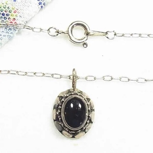 シルバー925製 オニキスが付いたペンダントとチェーン　silver pendant for sale　11866S