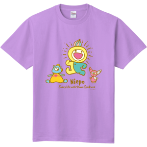 Tシャツ【ニポとなかまたち：ライトパープル】