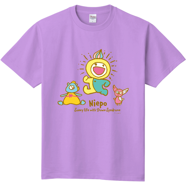 Tシャツ【ニポとなかまたち：ライトパープル】