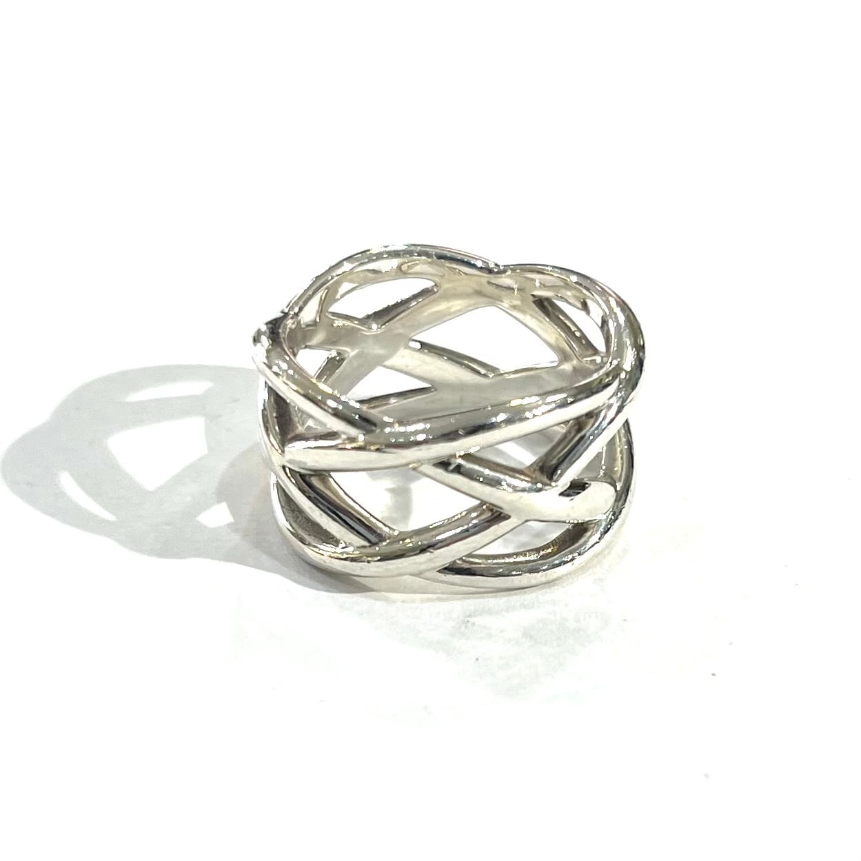 希少サイズ【TIFFANY&CO】【14号】2571 名品ケルティック 編み込み