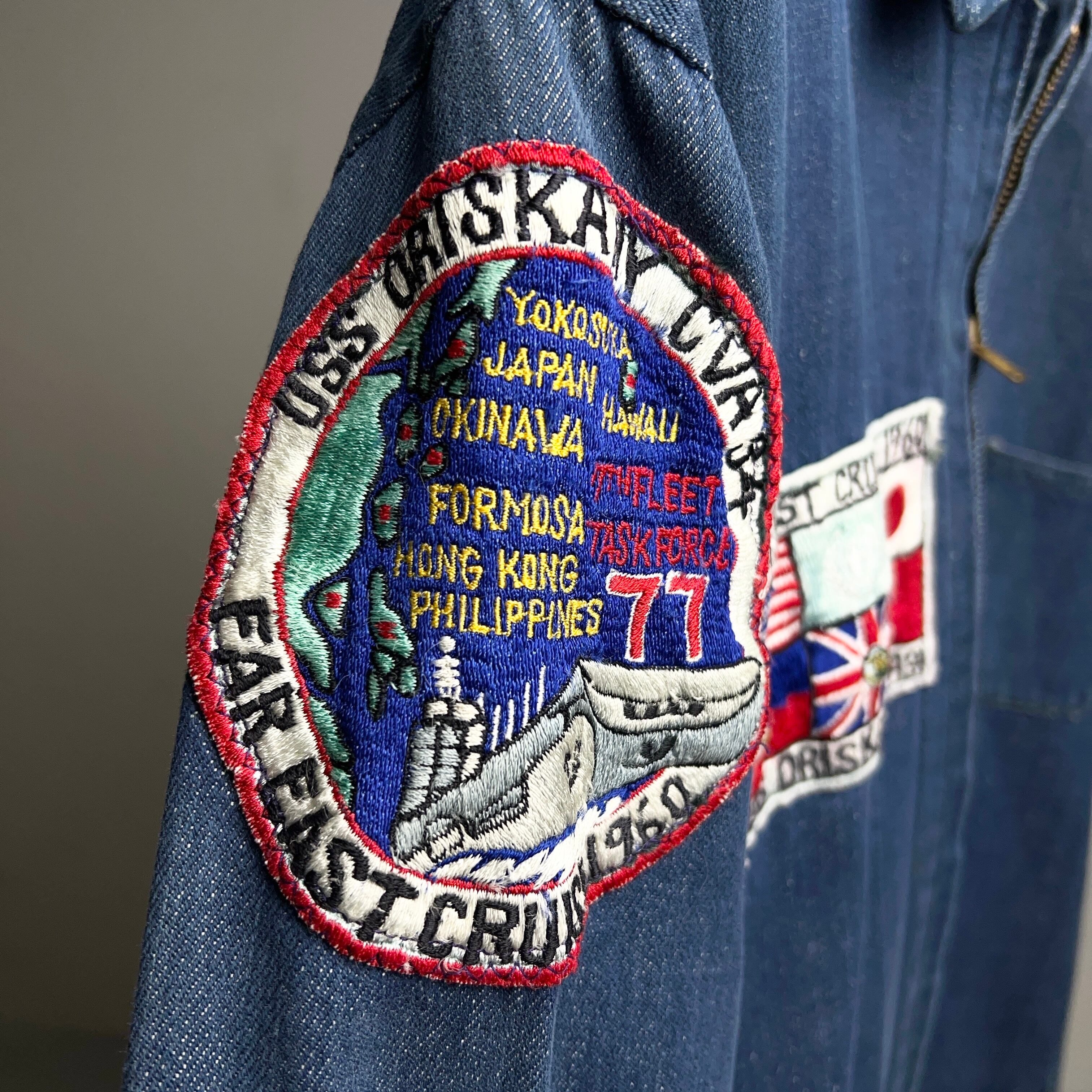 1960's U.S.NAVY Souvenir Denim Coverall Jacket VATDYE 60年代