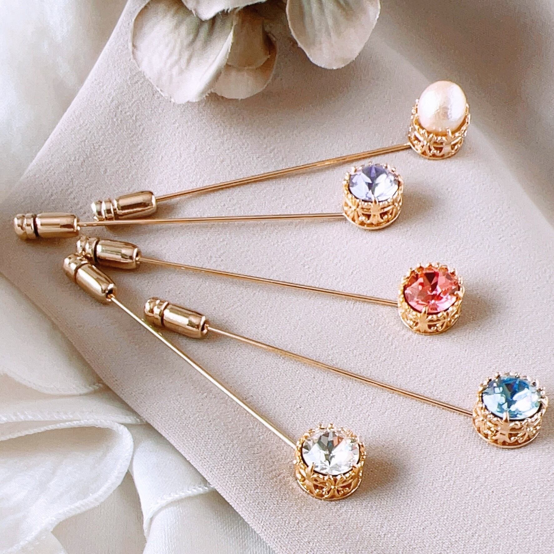 ✧₊⁎フルールドリスクラッシック飾りピン ハットピン ラペルピン 長さ