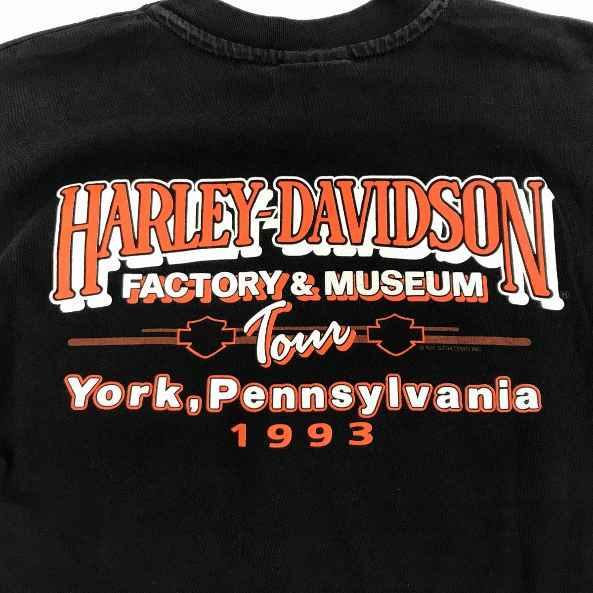 SALE 期間限定 HARLEYDAVIDSON ハーレーダビッドソン 90年代 USA製 90TH ANNIVERSARY 1993 半袖  両面プリントTシャツ ブラック SM