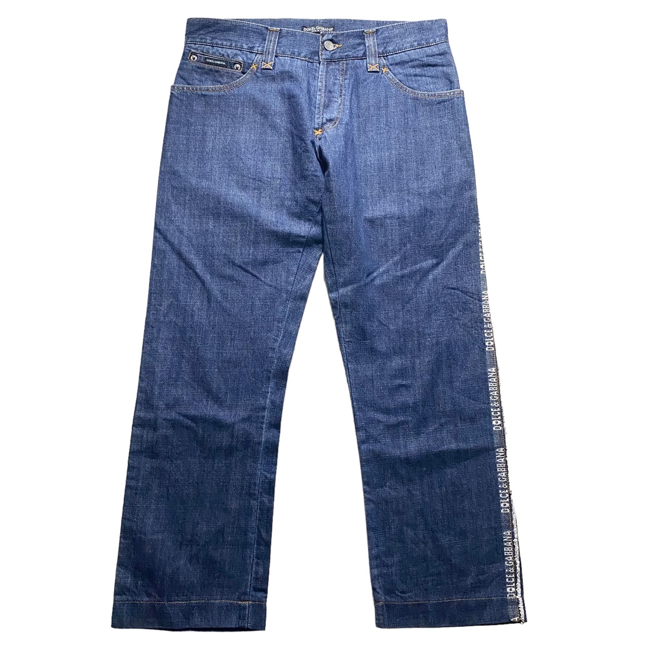 DOLCE&GABBANA side logo line denim pants