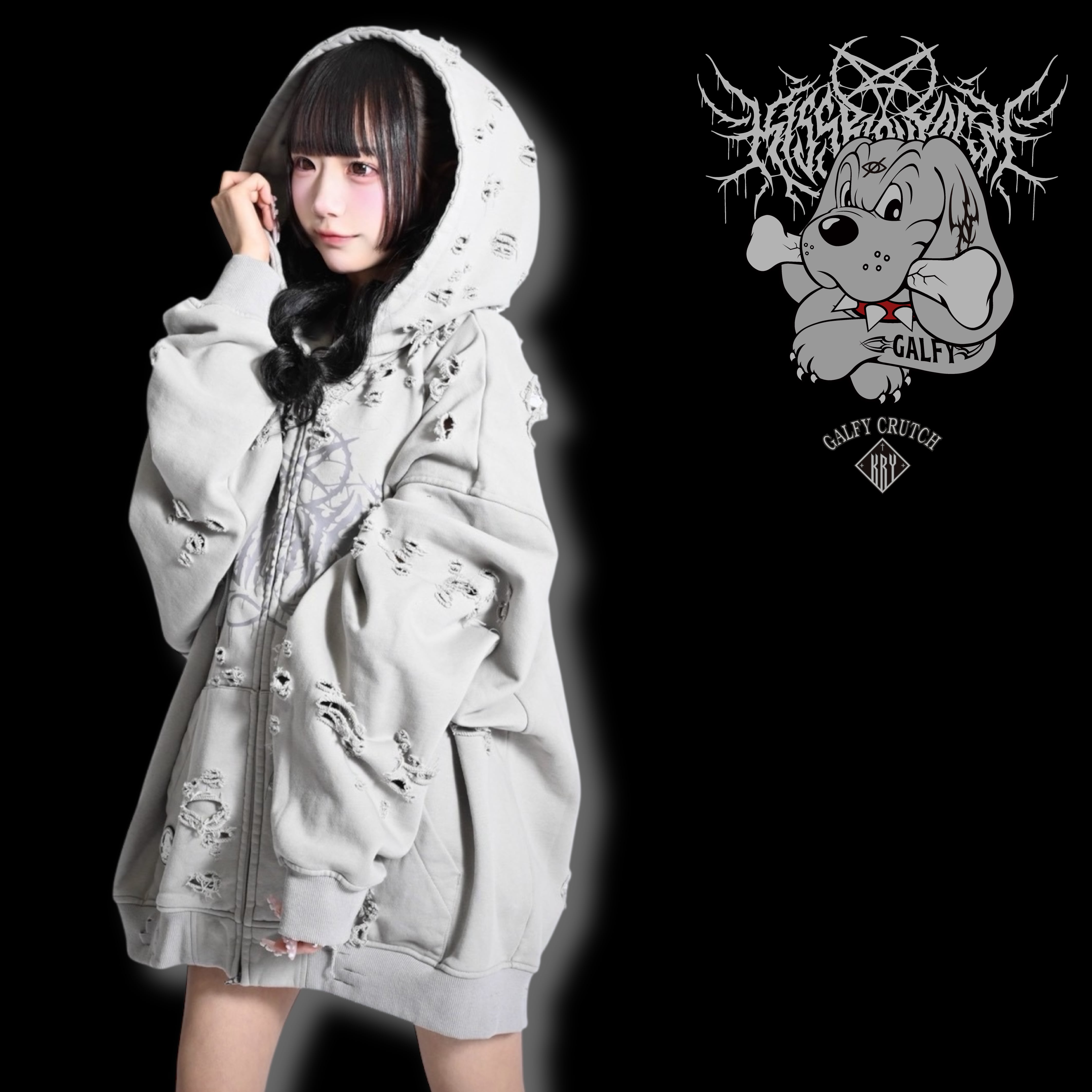予約】「ブリーチぼろぼろパーカー」 | KRY clothing