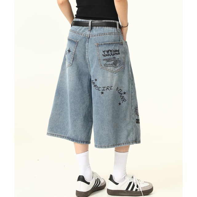 graphic design cropped denim　グラフィックデザインクロップドデニム　J1961