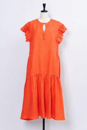 Wash Linen 2Way Dress ORANGE