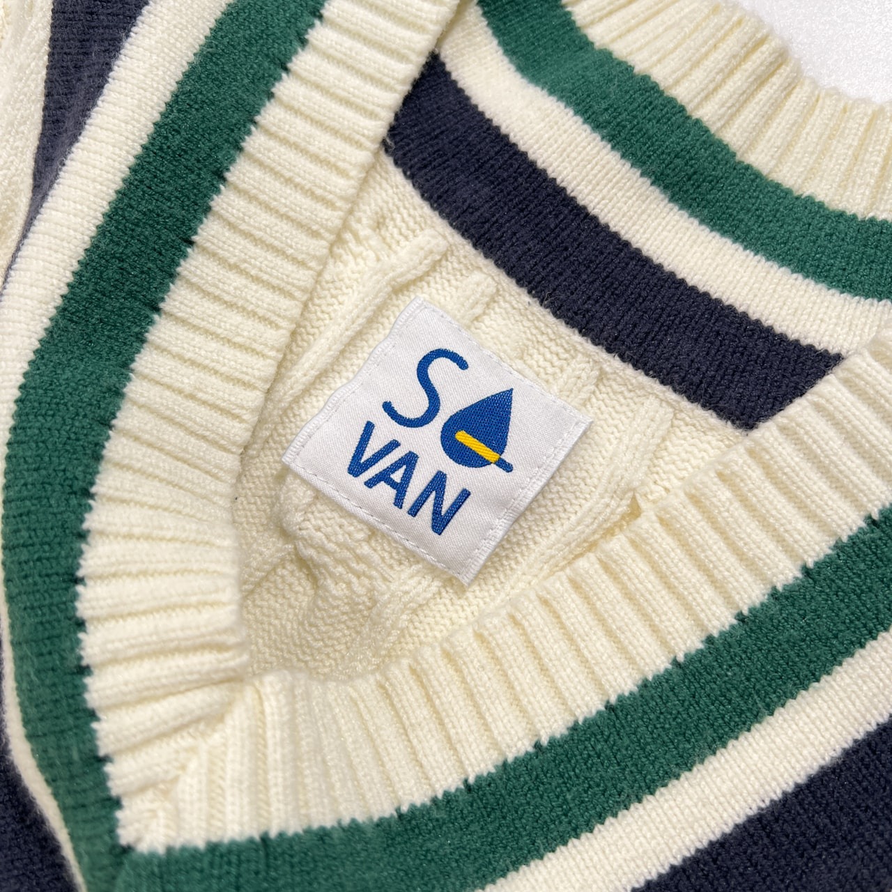 VAN JAC Shower CLUB ヴァンヂャケット ケーブル編み チルデン コットン ニット ベスト サイズ F /レディース