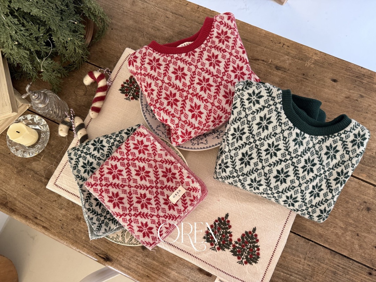 Oren X-mas［取寄］ snow flake mtm (muffler set)