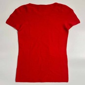 イタリア製 GIORGIO ARMANI ジョルジオアルマーニ レーヨン 半袖 ニット セーター 40/レッド レディース