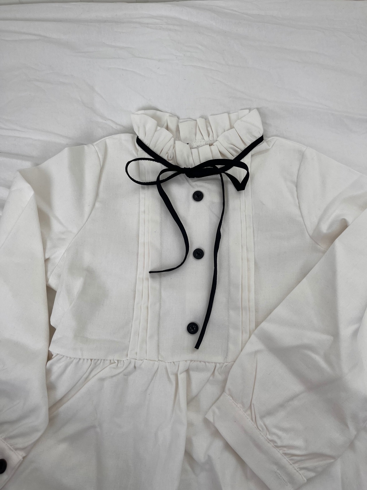 【即納】リボンタイブラウス