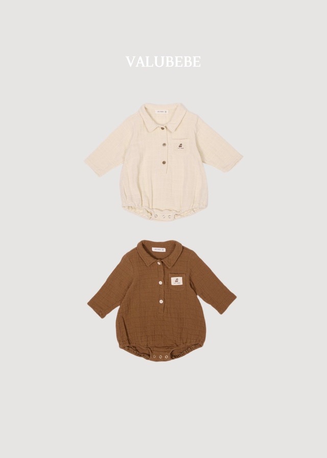 【取寄】valubebe|mini shirt romper|ミニシャツロンパース|6M-18M|baby|26 autumn