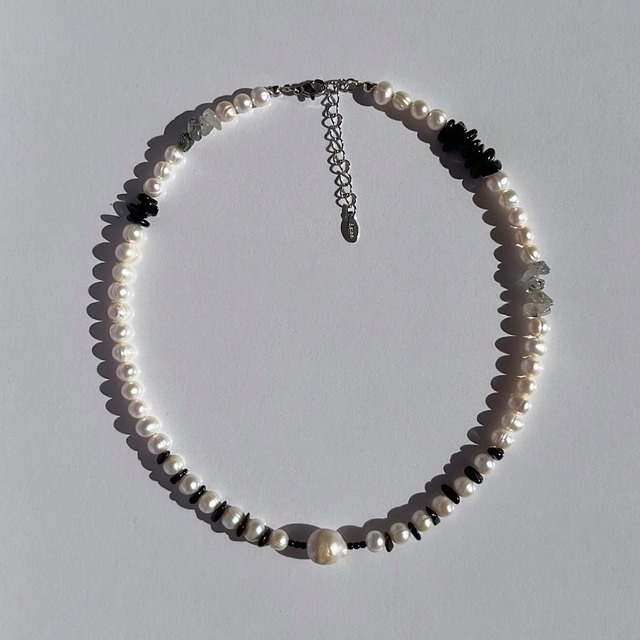 [BLACK] 淡水パールネックレス ［SSN059］