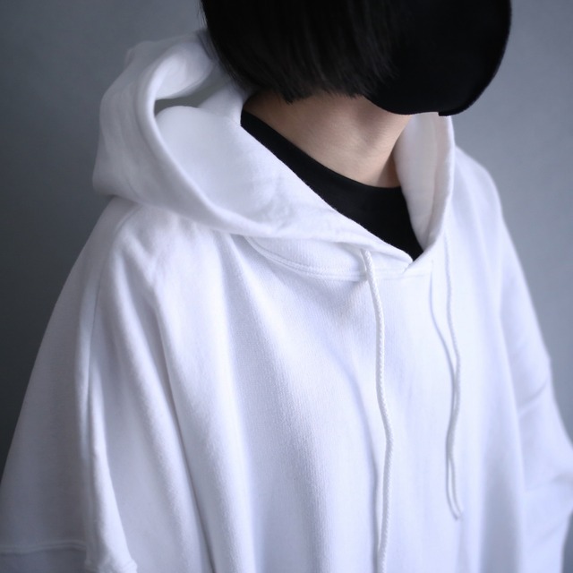 "white" XXXXL super over silhouette sweat parka