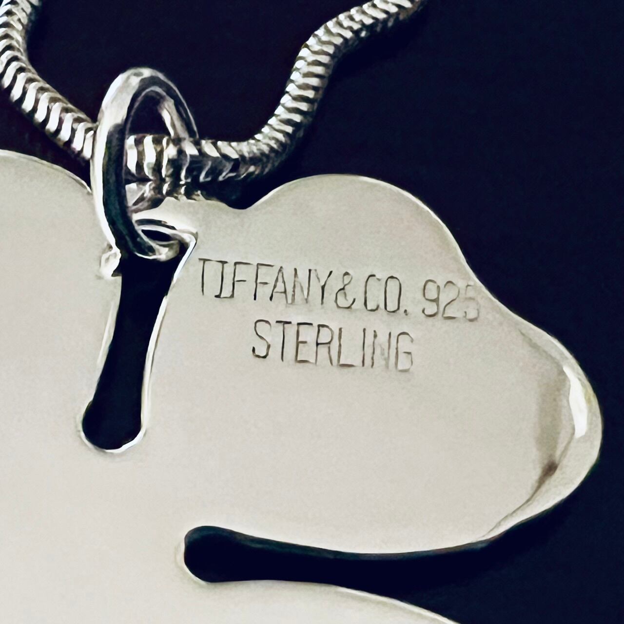 VINTAGE TIFFANY & CO. Four Leaf Clover Pendant Long Necklace