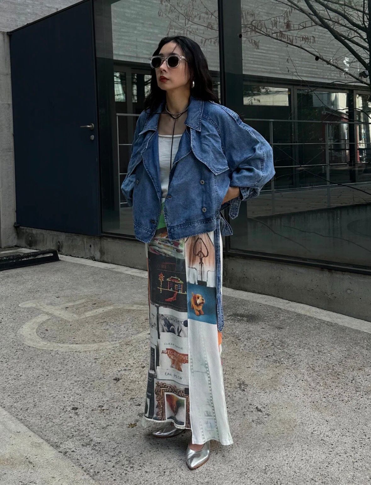 AMERI】TENCEL DENIM SHORT TRENCH COAT (0126107410450) | CLOAK&CO
