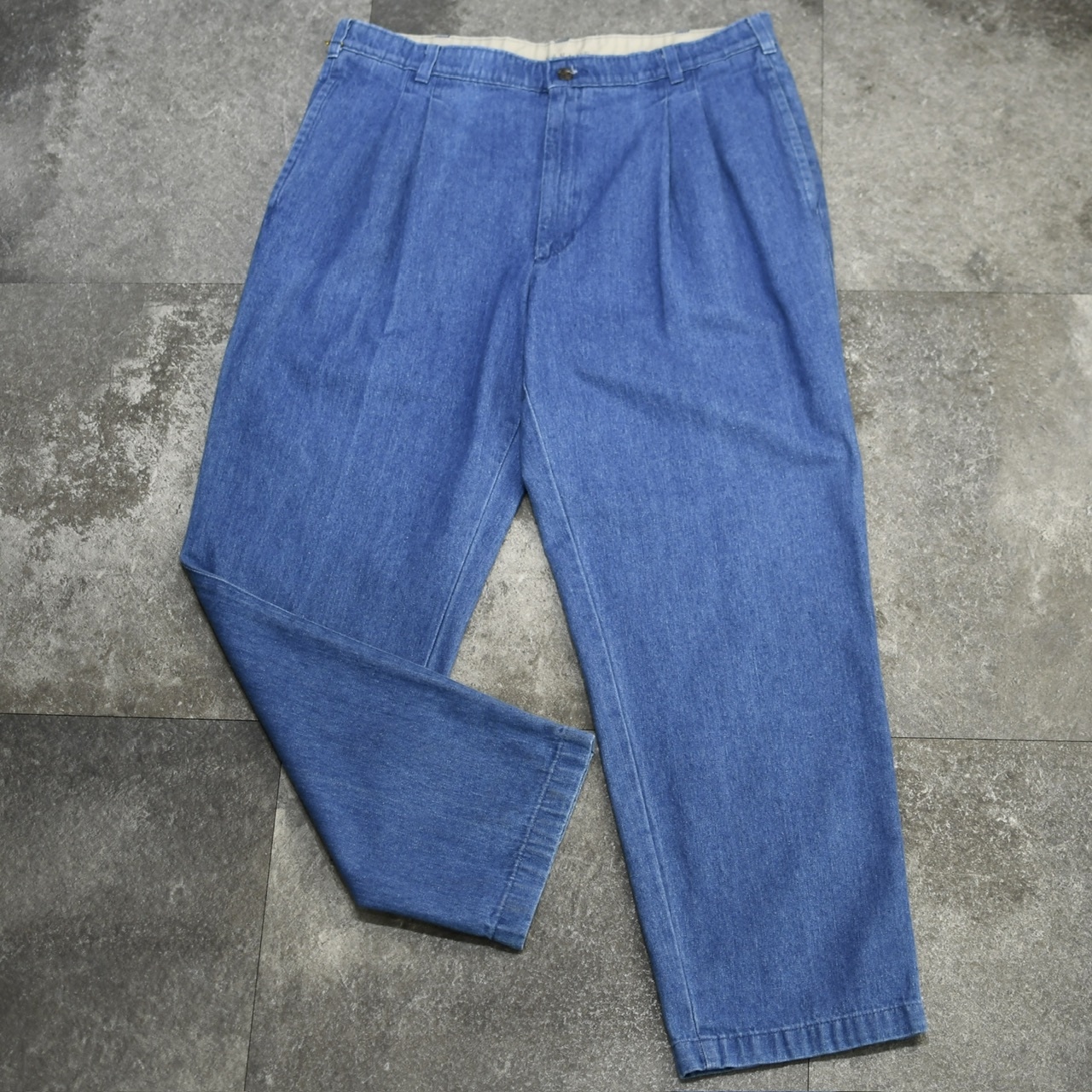 SAVANE denim 2 tuck slacks