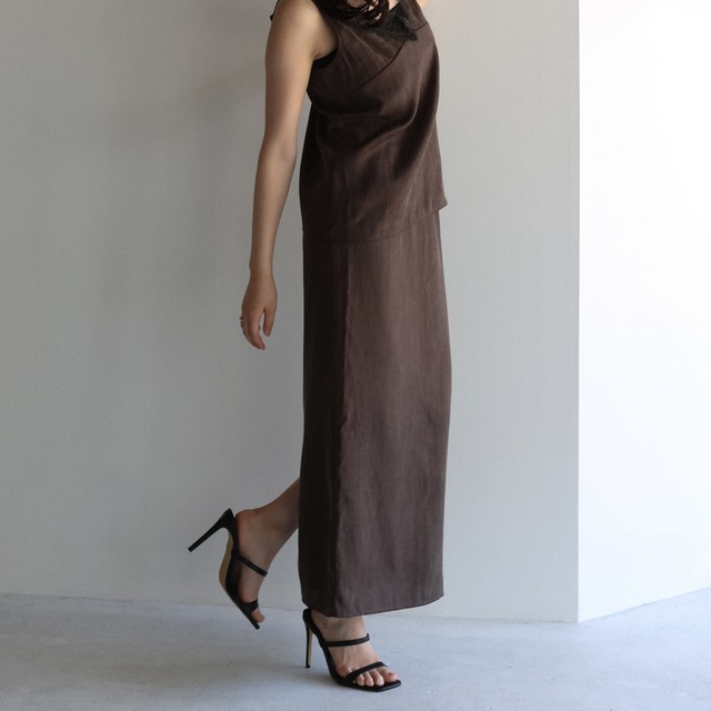 sereine straight skirt / brown
