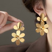 フラワー ドロップ ピアス  90036