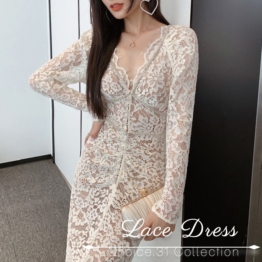 総レース ロングドレス マーメイド 高級ドレス 長袖 キャバドレス ホステス 韓国ファッション Choice 31 レディースファッション通販