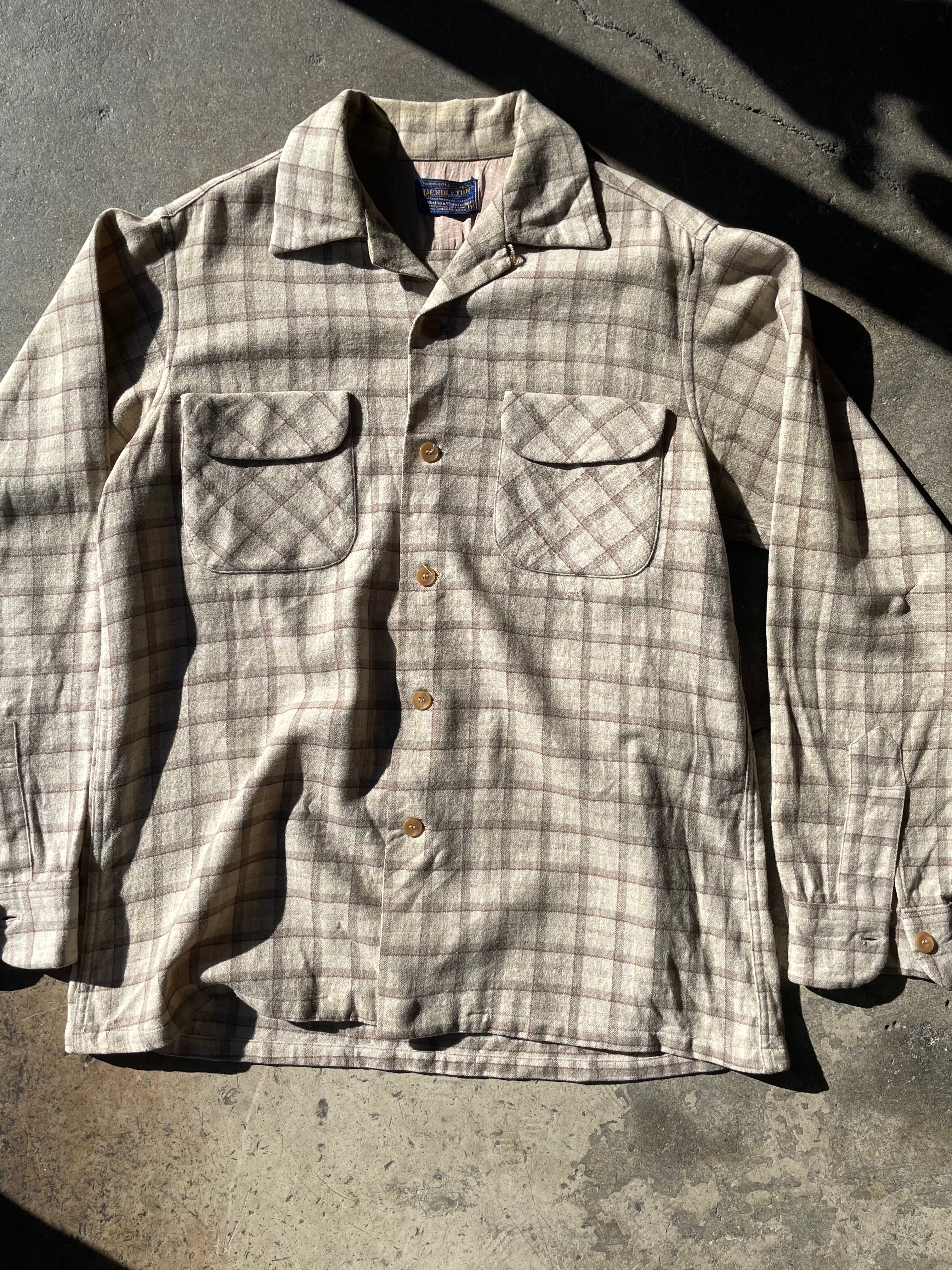 L ☺︎ 70s USA製 ペンドルトン ウール チェックネルシャツ - シャツ