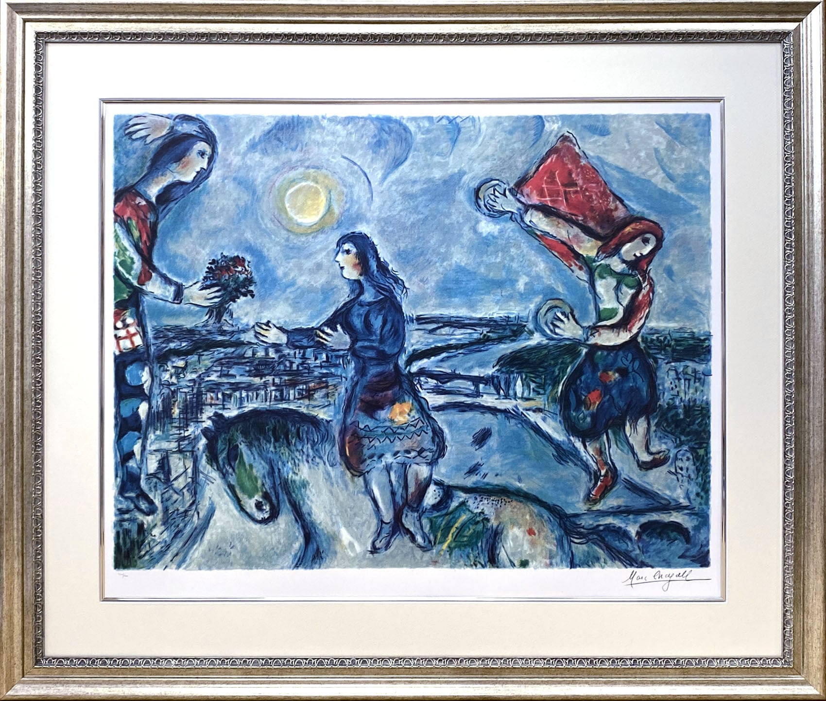 マルク・シャガール絵画「パリの恋人」作品証明書・展示用フック・限定