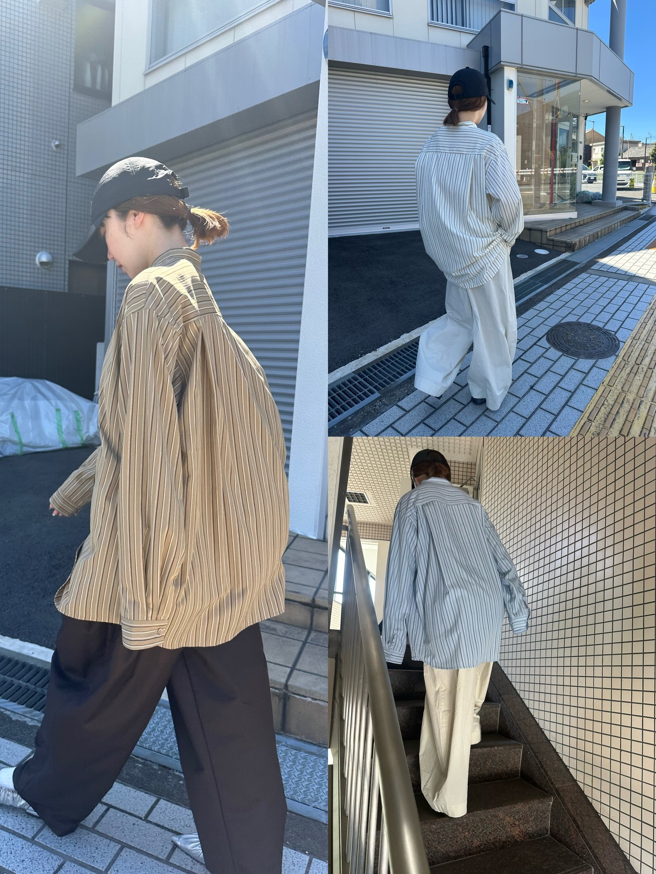 unisex【Special order item】Stripe BIG Shirt