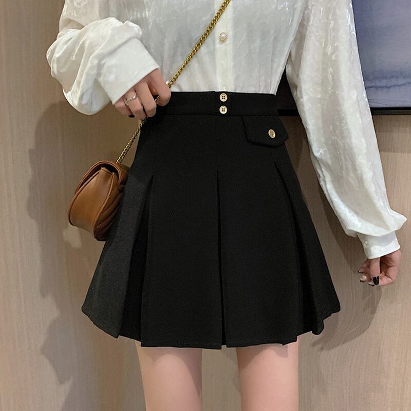 スカート スプリングソリッド カラーハイウェストウェスト薄手ショートレディース 春物 ソリッドカラー 萌量不足4197747817